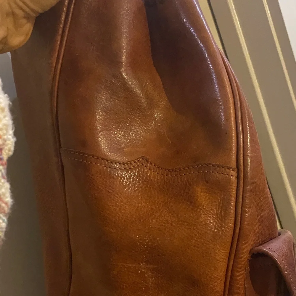 Vintage Heritage Leather Backpack in brown saddle leather